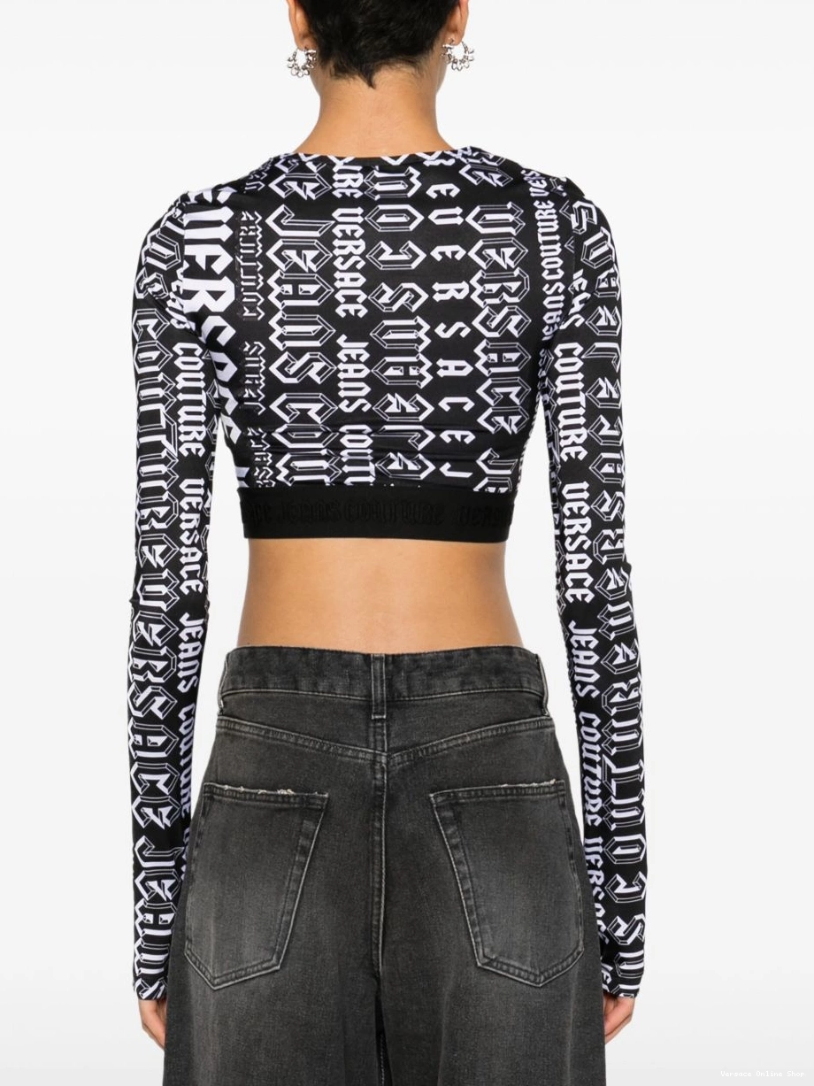 Affordable crop Couture top Logomania Versace Women Jeans 0727